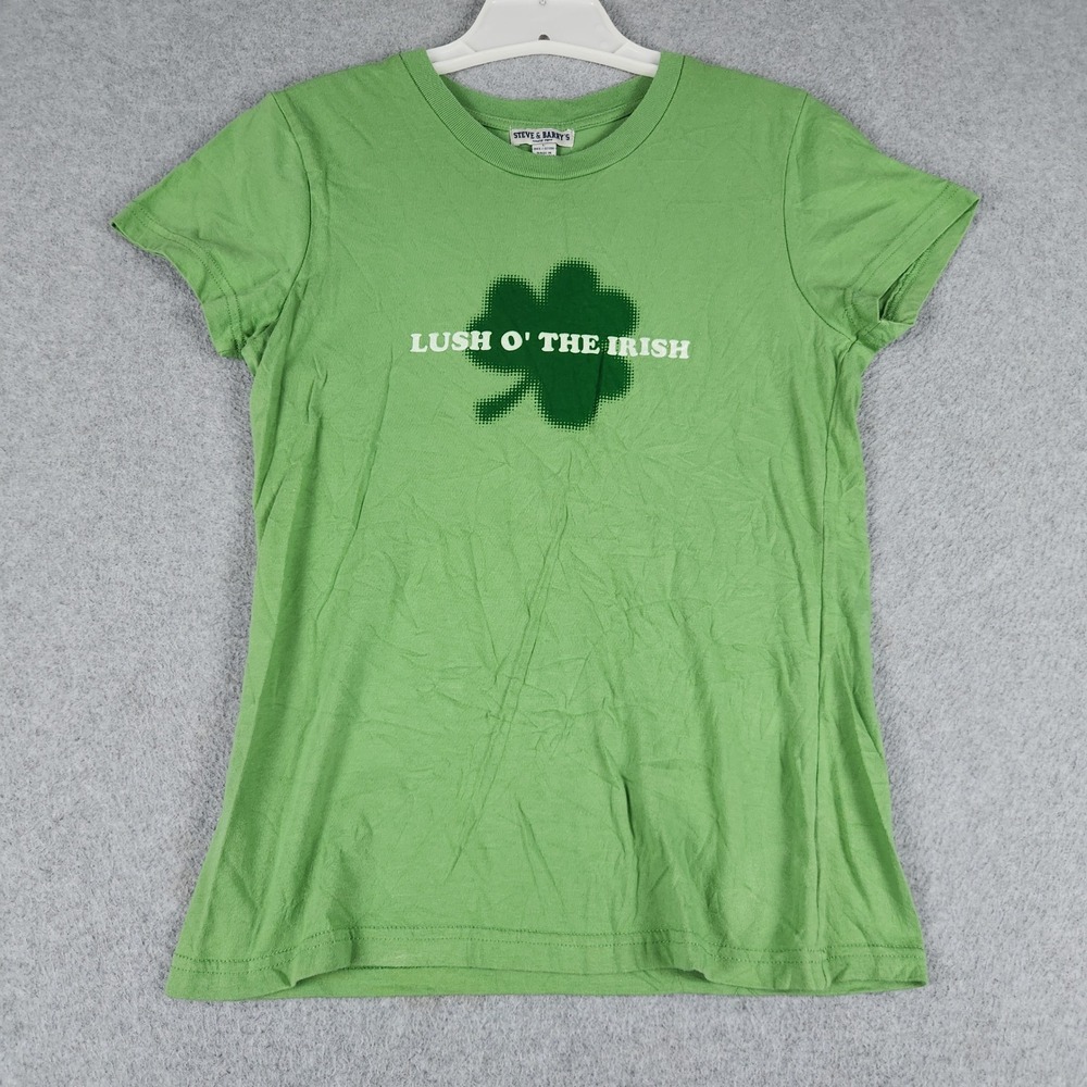 Steve & Barry's T-Shirt Womens Large Green Lush O The Irish Shamrock Graphic Tee